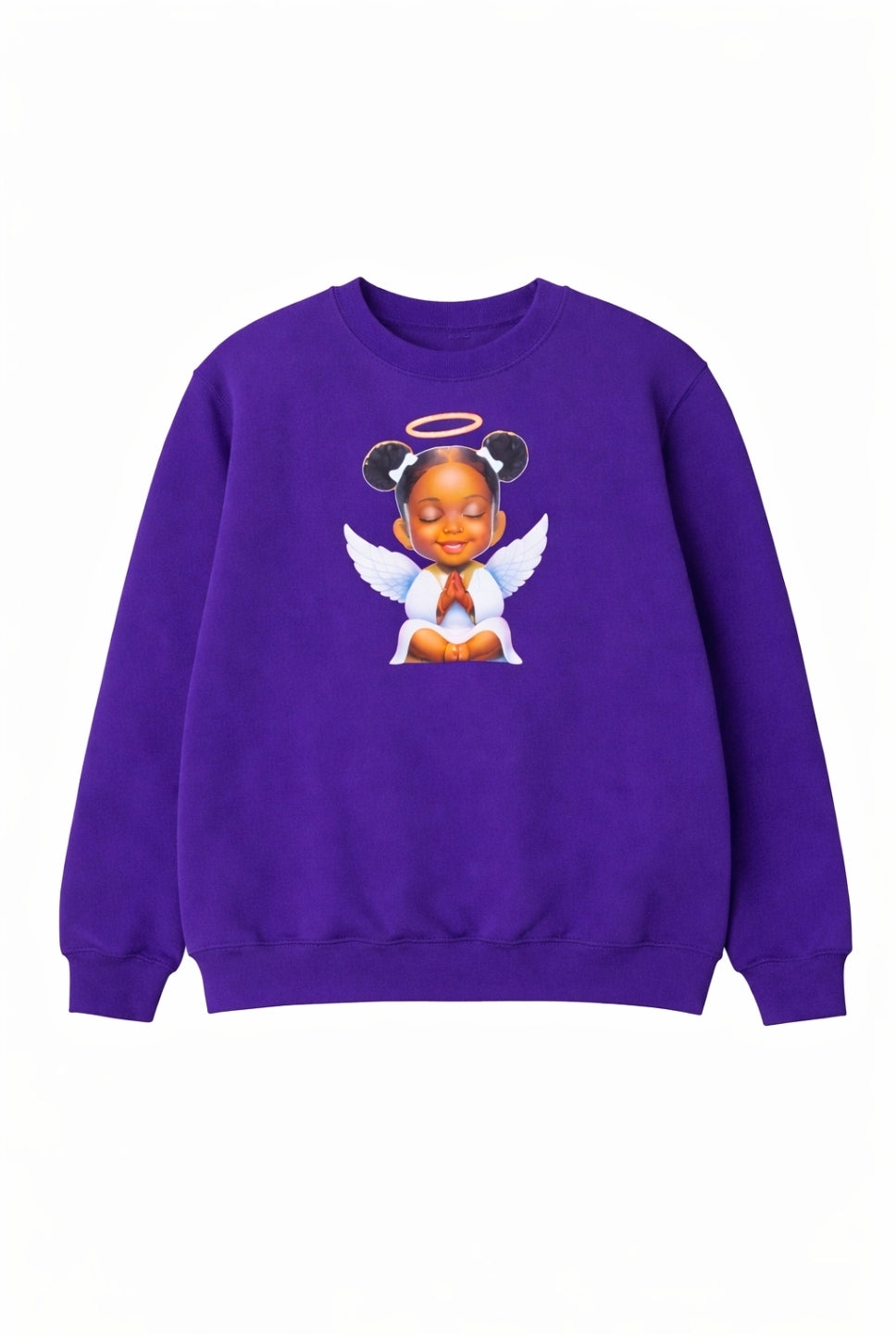 LHML Purple Guardian Girl Angel Crewneck