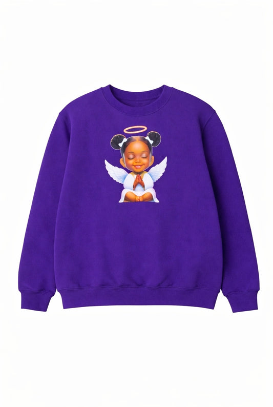 LHML Purple Guardian Girl Angel Crewneck